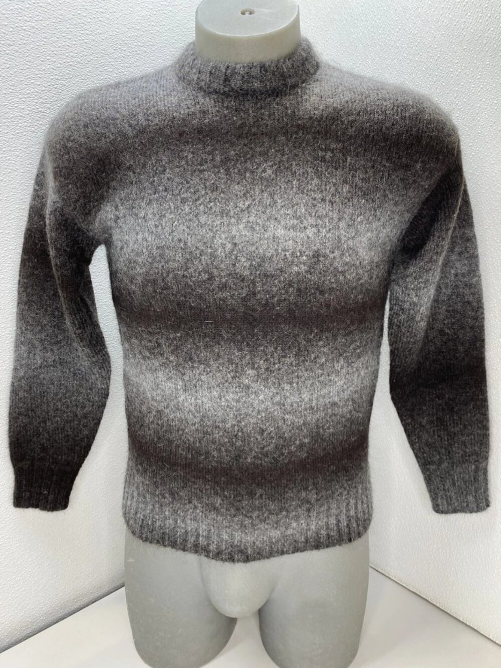 Suitsupply Men Sweater Dark Brown Size XS Degrade Crewneck Mohair Blend Pullover